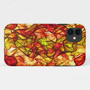 Crossed cords hidden under some red awning fabric iPhone 11 case