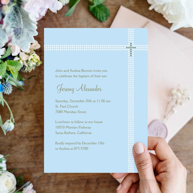 Crossed Corner Baptism/Christening Invitation (Creator Uploaded)