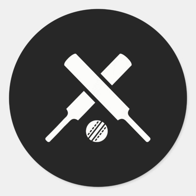 Crossed Cricket Ts  Classic Round Sticker (Front)