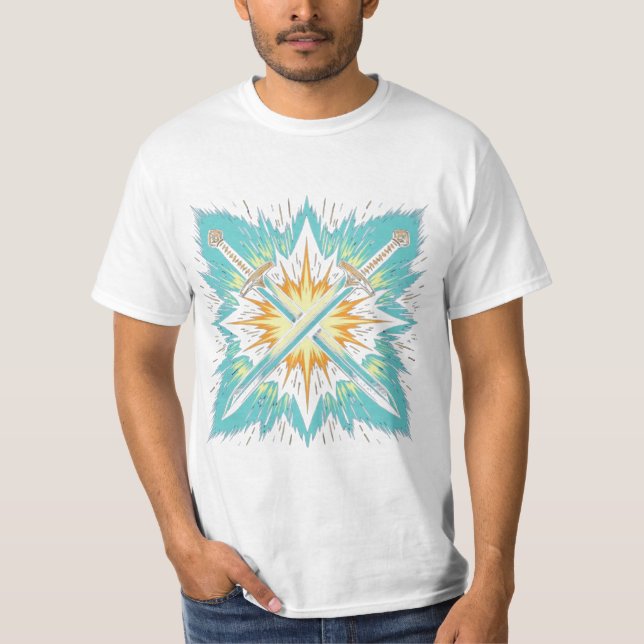 Crossed Fantasy Arrows with Glowing Energy – Dynam T-Shirt (Front)