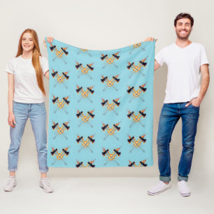 Crossed Fantasy Axes with Fiery Energy – Powerful Fleece Blanket
