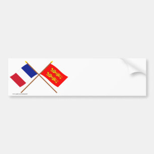 Crossed flags of France and Basse-Normandie Bumper Sticker