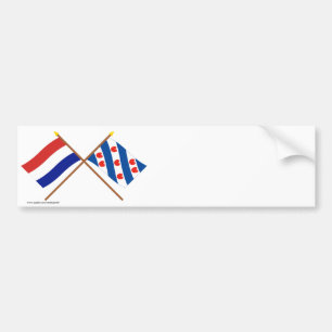 Crossed flags of Holland and Friesland Bumper Sticker