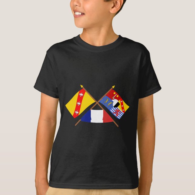 Crossed flags of Lorraine and Moselle T-Shirt (Front)