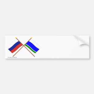 Crossed flags of Russia and Sverdlovsk Oblast Bumper Sticker