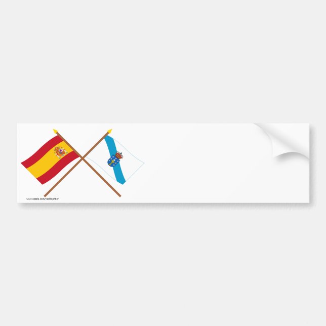 Crossed flags of Spain and Galicia Bumper Sticker (Front)