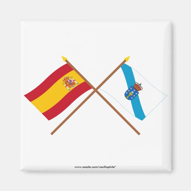 Crossed flags of Spain and Galicia Magnet (Front)