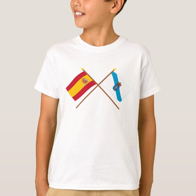 Crossed flags of Spain and Galicia T-Shirt (Front)