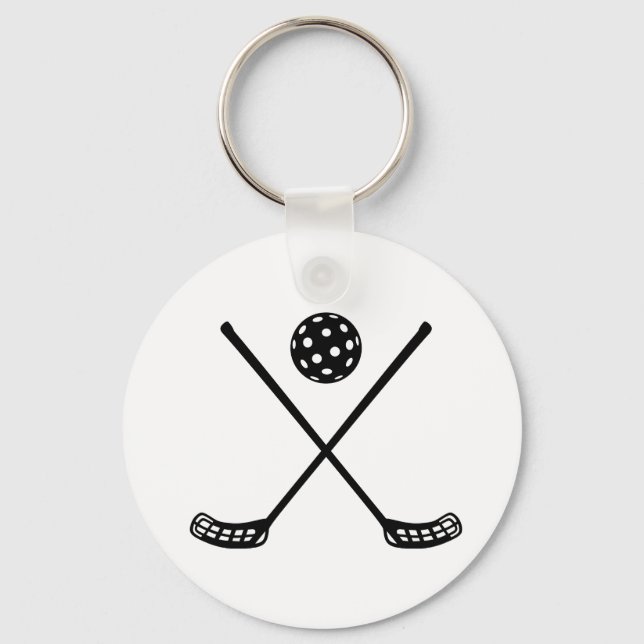 Crossed floorball sticks key ring (Front)