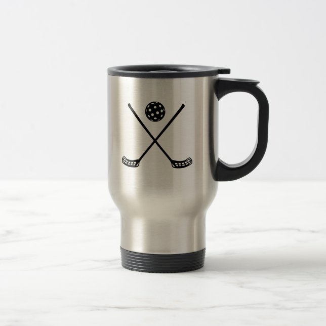 Crossed floorball sticks travel mug (Right)
