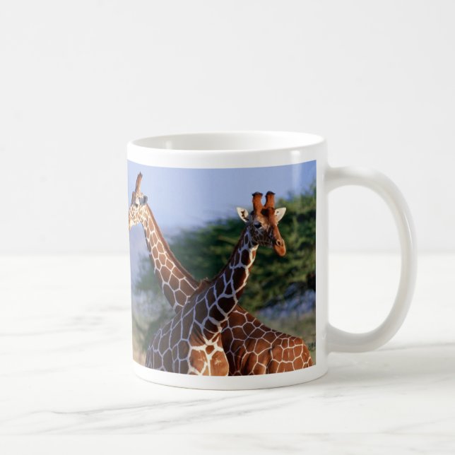 crossed giraffes, mother + child coffee mug (Right)
