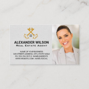 Crossed Gold Keys   Business Woman Card
