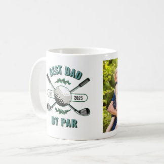 Crossed Golf Clubs & Ball Photo Best Dad By Par Coffee Mug