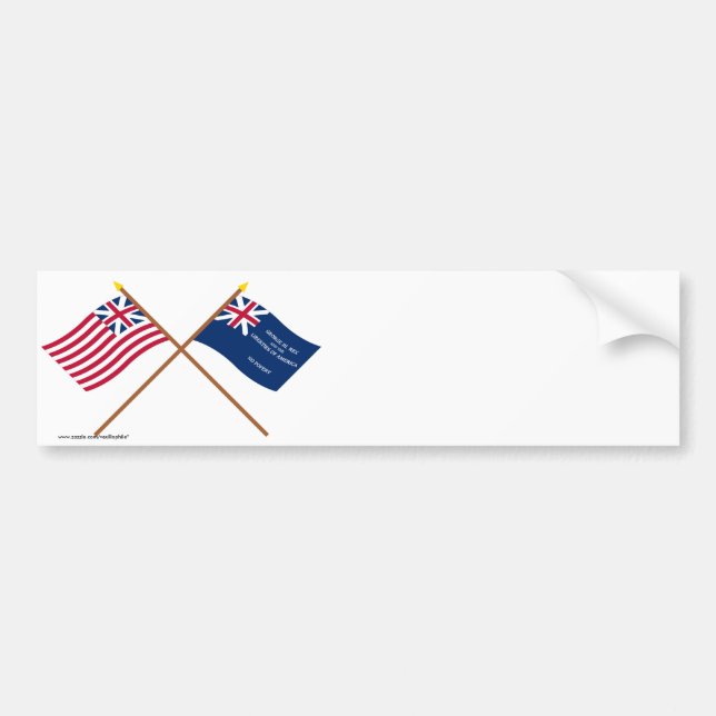 Crossed Grand Union and George Rex Flags Bumper Sticker (Front)