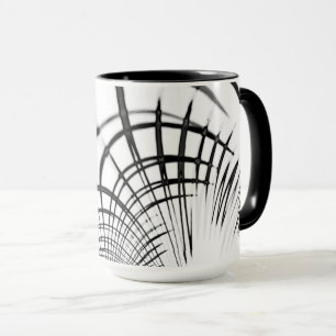 Crossed grey lines remind us of drawings of claw mug
