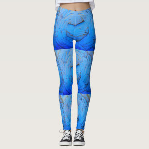 crossed hands blue leggings