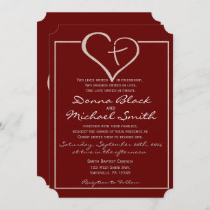 Crossed Heart Religious Wedding Invitations (2)