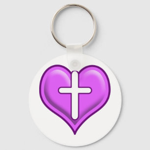 Crossed Hearts Logo Design Key Ring
