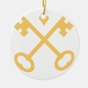 Crossed Keys Ceramic Ornament