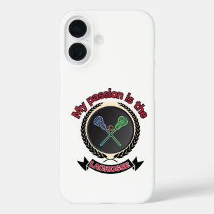 Crossed Lacrosse Sticks Ball Passion Sport Game iPhone 16 Case