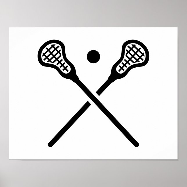 Crossed lacrosse sticks ball poster (Front)