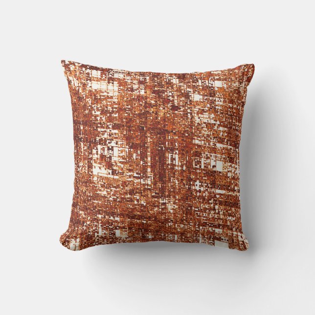 Crossed lines and rust square notch cushion (Front)