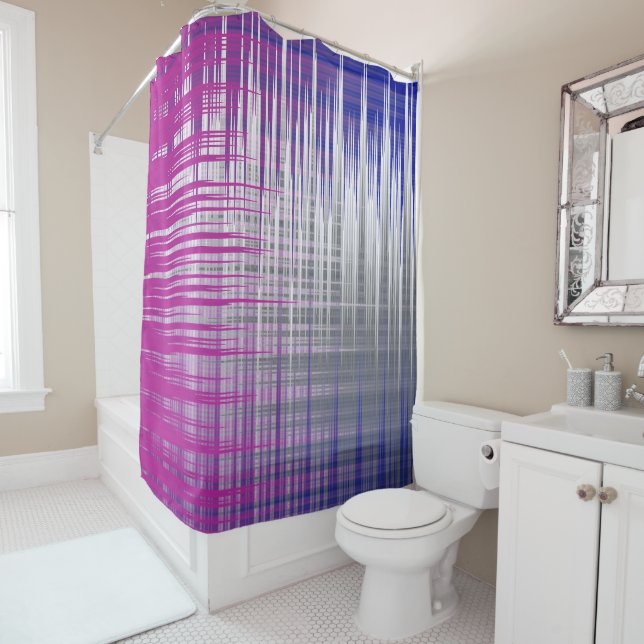 crossed lines shower curtain (In Situ)