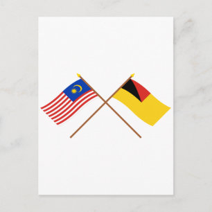 Crossed Malaysia and Negeri Sembilan flags Postcard