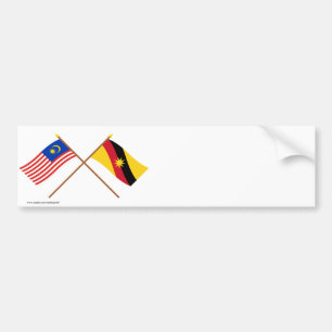 Crossed Malaysia and Sarawak flags Bumper Sticker