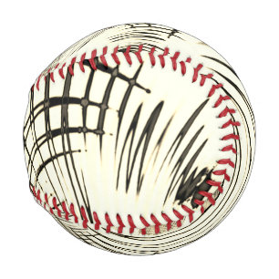 Crossed nut-brown or khaki curved traces up beige baseball