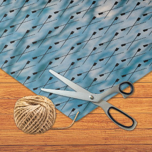 Crossed oars pattern sports tissue paper
