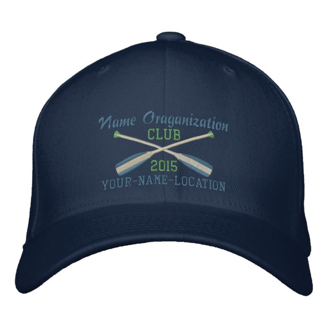Crossed Paddles Embroidery for Club Camp Team Lake Embroidered Hat (Front)