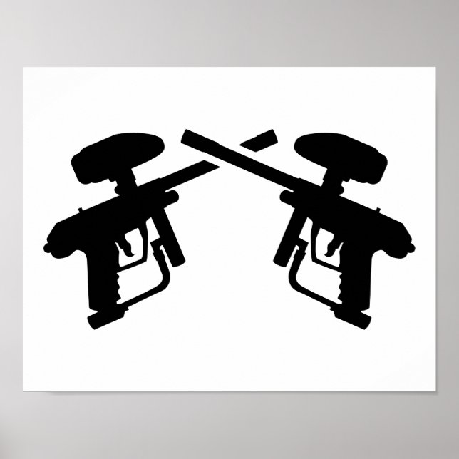 Crossed paintball weapon poster (Front)