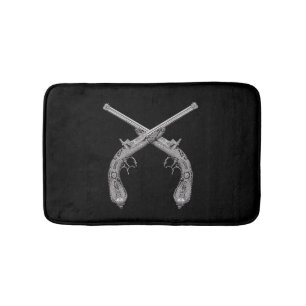 Crossed Pistol Bath Mat