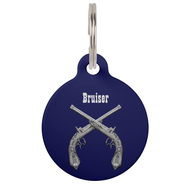 Crossed Pistols Navy Pet Tag (Front)