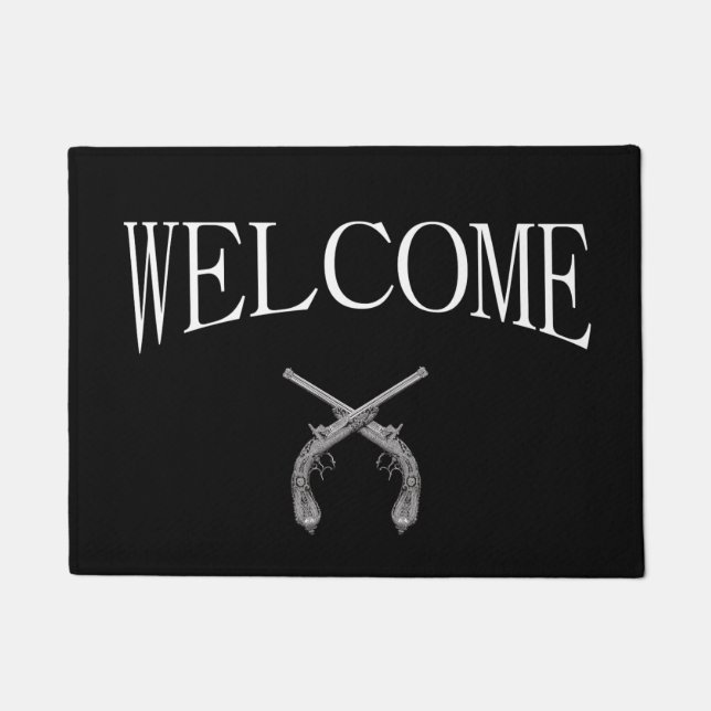 Crossed Pistols Welcome Doormat (Front)