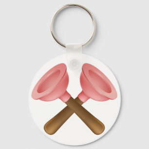 Crossed plungers tools icon key ring