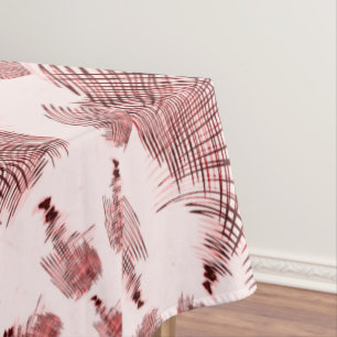 Crossed red and brown curves on light background tablecloth