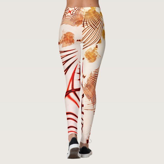 Crossed red brown curves with aged effect leggings (Back)