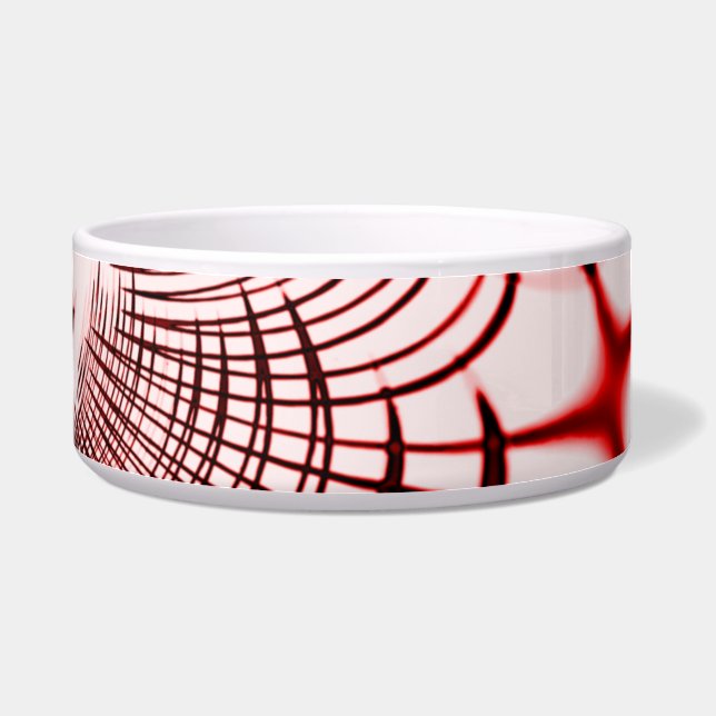 Crossed red curved traces on clear background (Left)