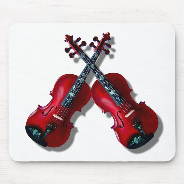 CROSSED RED VIOLINS -MOUSEPAD MOUSE PAD (Front)