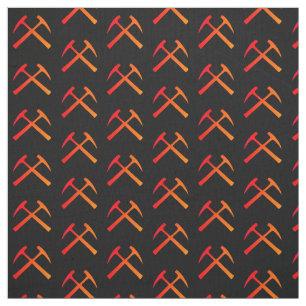 Crossed Rock Hammers Fabric
