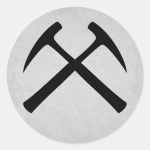 Crossed Rock Hammers Sticker (grey)