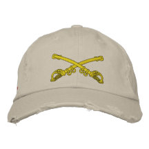Crossed Sabres Custom Distressed Baseball Cap