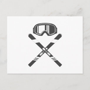 Crossed Ski Postcard