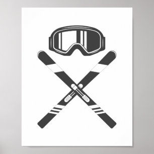 Crossed Ski Poster
