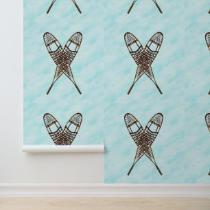 Crossed Snowshoes On Snow Wallpaper