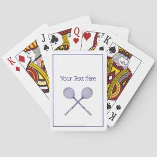 Crossed Squash Racquets Blue Playing Cards