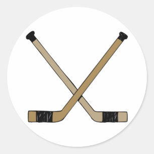 Crossed Sticks Classic Round Sticker