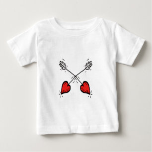 Crossed Strawberry Heart Arrows - Baby T-Shirt